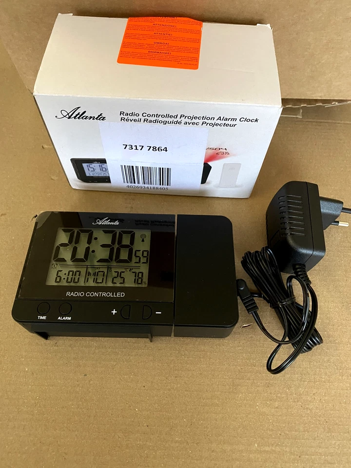 ATLANTA Funkwecker 1884 mit digitaler Anzeige, Projektion - Bild 1 von 2