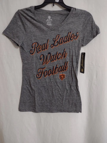 CHICAGO BEARS Womens Juniors T Shirt Size S- 3/5 Real Ladies Watch Football NWT Cover