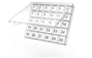 Monthly Pill Organizer, 30 Day Pill Box, Easy to Open, Portable Case for Travel - Picture 1 of 7
