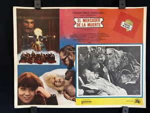 1973 THEATRE OF BLOOD~ Vincent Price~Diana Rigg~Authentic Mexican Lobby Card Art