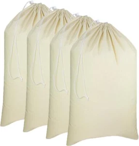 COTTON CRAFT Extra Large Laundry Bags -4 Pack Heavy Duty Durable Cotton Canvas - - Picture 1 of 6
