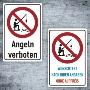 Placa de prohibición pesca prohibida escudo combinado VP069 - Imagen 1 de 3