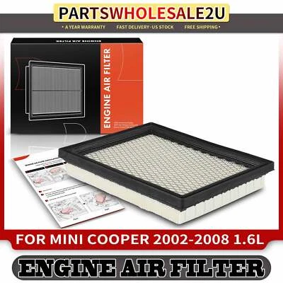 Filtro de aire del motor nuevo para Mini Cooper 2002 2003 2004 2005 2006 2007 2008 L4 1,6 L Foto 1 de 4