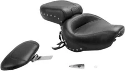 Mustang Studded Wide Touring Seat with Driver Backrest Brand NEW Made In The USA Foto 1 de 2