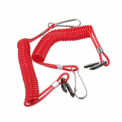 2pcs Boat Jet Ski WaveRunner Key Lanyard Stop Kill Switch Safety Red For Yamaha - Image 1 of 4