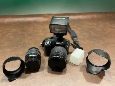 Pentax K 100D DSLR Digital Camera + Multiple Lenses + External Flash Bundle  - Image 1 of 4