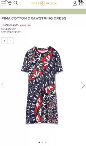 Abito con cordini Tory Burch Pima cotone M prezzo originale £205