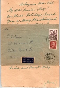 1952 Brief Postgeschichte Polen nach Wilkes-Barre Pennsylvania - Bild 1 von 5