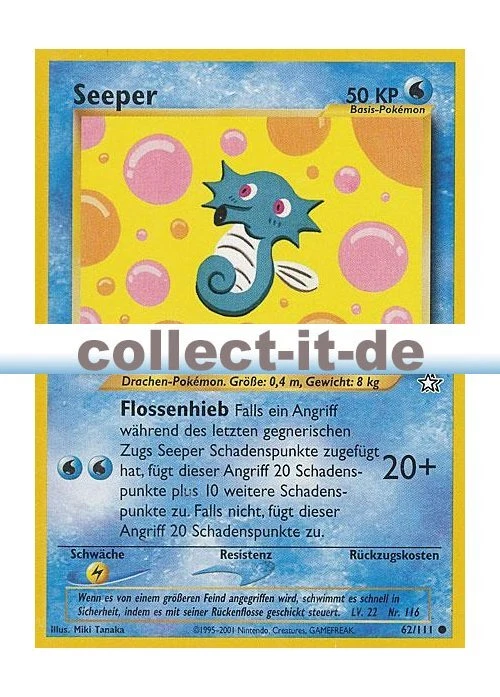 Pokemon Neo Genesis 62/111 - Seeper Deutsch - Bild 1 von 1