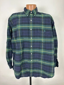 Camisa Oxford GRANDE de Colección Años 90 Ralph Lauren Hombres L Gran Tamaño Cuadros Preppy Peso Medio - Imagen 1 de 19