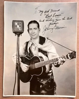 Autógrafo muy raro - Foto firmada de JOHNNY MARVIN (1897-1944) música ukelele Foto 1 de 4