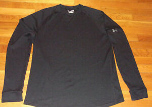 UNDER ARMOUR LONG SLEEVE LOOSE FIT BLACK THERMAL SHIRT MENS XL EXCELLENT COND.