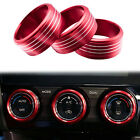 Red Ac Climate Control Knob Ring Alloy Decor Covers Fits Subaru Imprea/Wrx/Sti