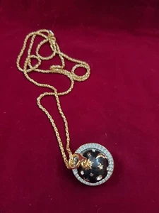 COLLAR DE CADENA COLGANTE SATURN ESMALTE DE ESTRÁS SWARVOSKI 36" ENVÍO GRATUITO - Imagen 1 de 2