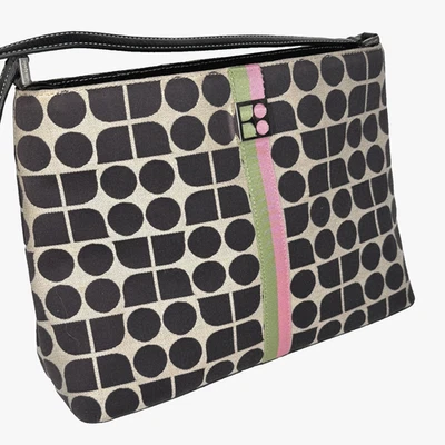 Bolso de hombro Kate Spade para mujer negro blanco geométrico rosa verde cartera a rayas Foto 1 de 4