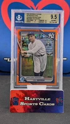 Retrofractor cromado Bowman 2024 naranja Lou Gehrig Yankees patio/25 BGS 9,5 Foto 1 de 2