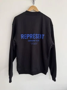Sudadera Represent “Owners Club” de gran tamaño negra azul para hombre pequeña  - Imagen 1 de 16