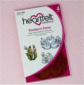 NEW - Heartfelt Creations ~  Feathery Swan ~ Cling Stamps HCPC-3898 - Picture 1 of 4