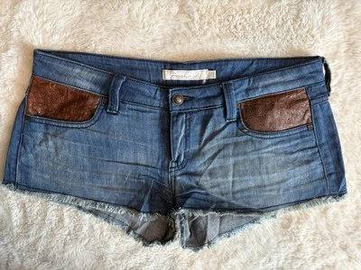 frankie b. Pantalones Cortos Jeans Denim Jean Talla 28 Tiro Bajo Botín Daisy Duke Y2K Años 2000 Foto 1 de 4