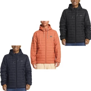 Quiksilver Mens Scaley Hooded Warm Winter Padded Puffer Jacket Coat - Picture 1 of 7