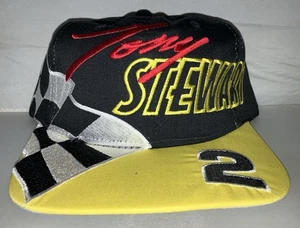 Vtg Tony Stewart Snapback Hat Cap Nascar Racing Rare 90s All Over Print Nwot - Picture 1 of 2
