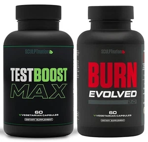 New Sculptnation TEST BOOST Max & Burn Evolved Testosterone Strength Weight Loss - Picture 1 of 21