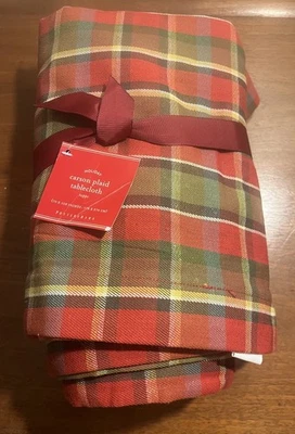 Pottery Barn CARSON PLAID COTTON RECTANGULAR Tablecloth 70”x 108” NWT Christmas - Image 1 of 4