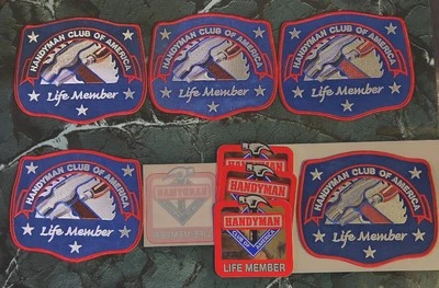 Lot of 5 Handyman Club of America Embroidered Patches & 4 Stickers Life Member - Image 1 of 4