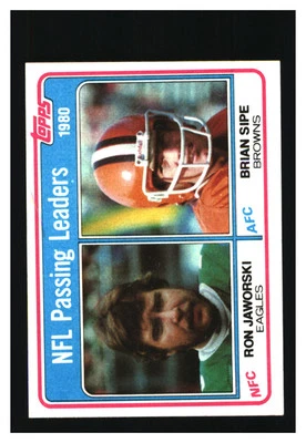 1981 Topps #1 Passing Leaders - Ron Jaworski / Brian Sipe  NM-MT - Image 1 of 2