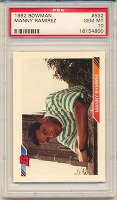 Bowman Manny "Manuel" Ramírez 1992 (tarjeta de novato) (#532) PSA10 PSA * Foto 1 de 2