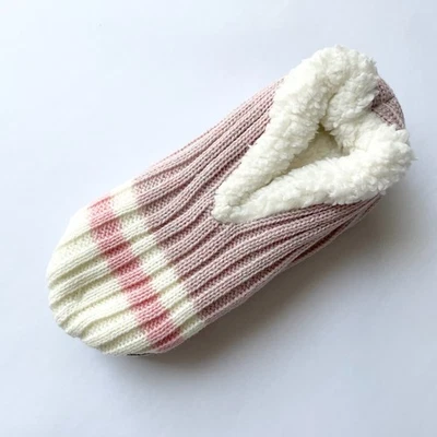 Born Sherpa Lined Soft Sole Sipper Sock Size M/L Pink Cream Colorways - Image 1 of 4