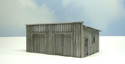 HO scale built wood model Garage - Image 1 of 4