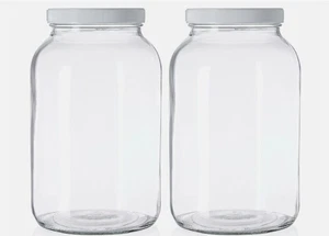 Glas 1 Gallone mit breiter Öffnung Solide Luftdichte Deckel 2er Pack - Bild 1 von 1