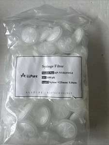 AllPure Spritzenfilter 100 Stück 25 mm/5,0 Umm AP-NY025N5,0 - Bild 1 von 6