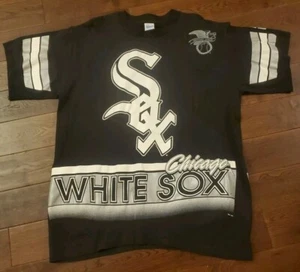Vintage 1994 Salem Sportswear Chicago White Sox All Over Print T-Shirt Men's Lg - Picture 1 of 11