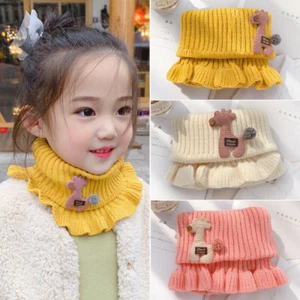 Baby Toddler Boys Kids Girls Winter Warm Knitted Scarves Ruffle Neck Accessories - Picture 1 of 17