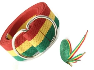 Cintura e lacci Rasta Giamaica laccio da scarpe calcio scarpe smussate corde stivali pizzo erbaccia - Foto 1 di 10