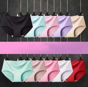 Women Seamless Ice Silk Underpants Lingerie Briefs Hipster Underwear Panties NEW - Picture 1 of 22