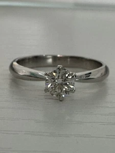 Certified 0.35 Ct Natural Diamond Platinum Solitaire, Heart & Arrow - Picture 1 of 9