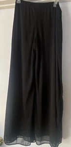 MSK . Evening Dress Pants Black Wide leg Stretch, Sheer Belt. Women’s M - Picture 1 of 10