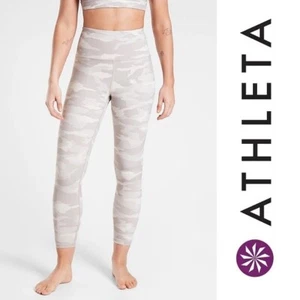 NEW! ATHLETA Elation Camo 7/8 Tight  Womens S Tall Taupe Tan $89 Leggings #56365 - Picture 1 of 8