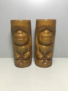2 Porcelain Ceramic Polynesian Hawaii Tiki Coffee Mug Cup Vase - Imagen 1 de 9