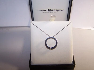 NUEVO COLGANTE Y CADENA DE PLATA ESTERLINA CÍRCULO DE AMOR DIAMANTE JOYEROS LITTMAN Foto 1 de 4
