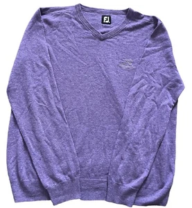 Jersey de golf Footjoy para hombre tejido púrpura 100 % lana cuello en V Donnington Grove - talla XL - Imagen 1 de 8