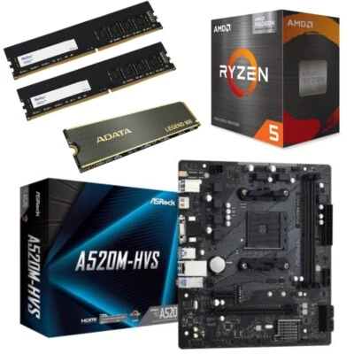 Ryzen 5 5500 Motherboard Bundle | 8–32GB DDR4 RAM | NVMe SSD or No SSD | A520M - Image 1 of 4
