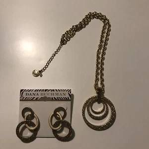 Collana e orecchini Dana Buchman set 2 pezzi tono oro - Foto 1 di 3