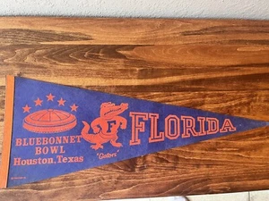 Vintage Florida Gators University Pennant 12x30 Football Blue Bonnet Bowl - Picture 1 of 2