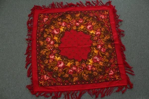 Authentic Pavlovsky Posad Wool Shawl Scarf - Bild 1 von 7