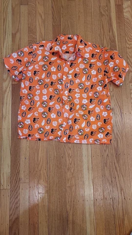 Baltimore Orioles Hawaiian Shirt Button Up Adult Medium SGA Never Worn Cover
