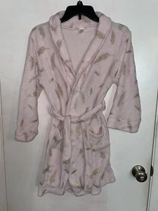 Kensie Girl Size 14 Pink Gold Fleece Soft Robe EUC - Picture 1 of 3